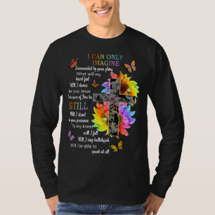 Solros Jesus Kor Butterfly Jag kan föreställa mig T Shirt