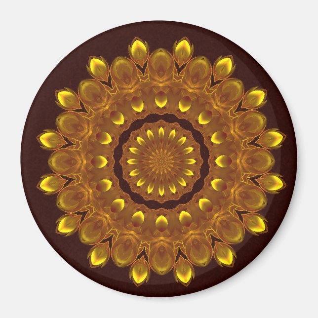 Solros Kaleidoscope Mandala Magnet (Framsidan)