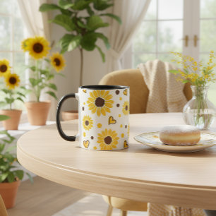 Solros kärleksmugg – Söt blomsterlik gul kaffekopp