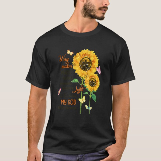 Solros Kor Faith Jesus Butterfly Christian Wa T Shirt (Framsida)