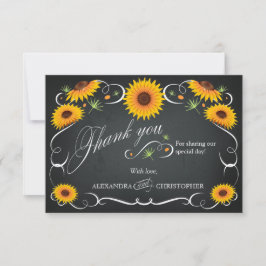 Solros Kritskrifts Blommig Djärv Vintage Tack Kort