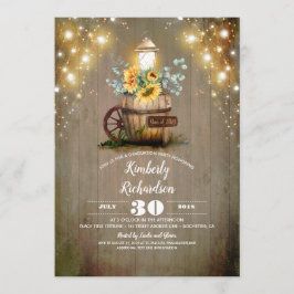 Solros Lantern Rustic Blommigt Fall Studenten Inbjudningar