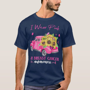 Solros Lastbil I Bära Rosa för bröstcancer T Shirt