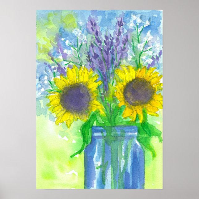 Solros Lavender Bouquet Poster (Framsidan)