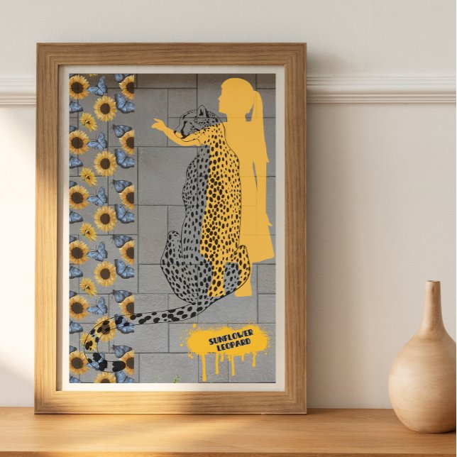 Solros Leopard Graffiti Street Art Pop Culture Poster (Skapare uppladdad)