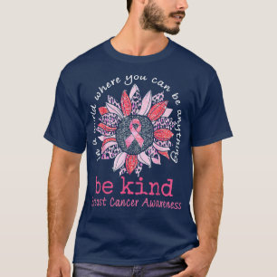 Solros Leopard Ribbon Breast Cancer Awareness T Shirt