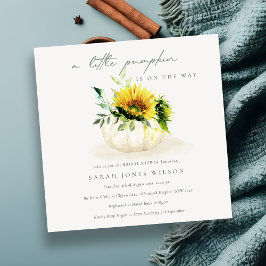 Solros Little Blommigt Pumpkin Baby Shower Inbjuda Tack Kort
