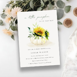 Solros Little Blommigt Pumpkin Baby Shower Inbjuda Tack Kort