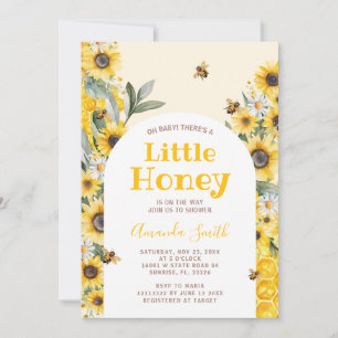 Solros Little Honbee Baby Shower Inbjudningar