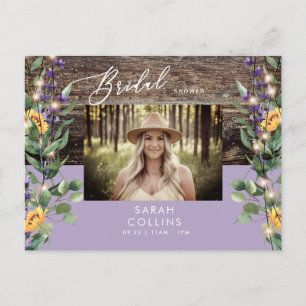 Solros Ljus och lavender Photo Rustic Möhippa Inbjudan Vykort