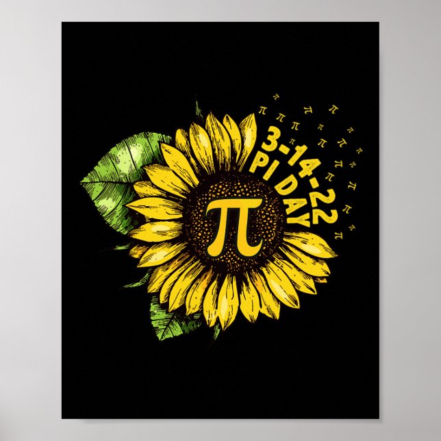Solros Lycklig Pi Day Shirt Mathemtemat Math Teach Poster (Framsidan)
