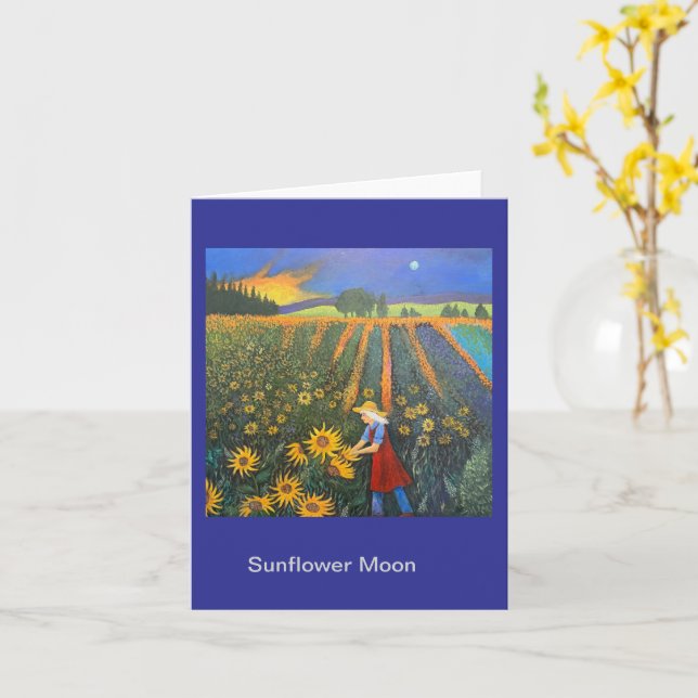 Solros Måne Kort (Gul blomma)