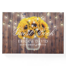 Solros Mason Burk String Ljus Rustic Bröllop