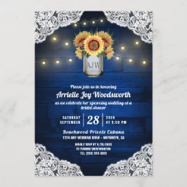 Solros Mason Burk Wood Inbjudningskort för möhippa