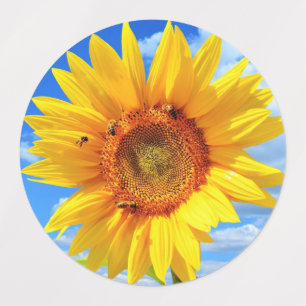 Solros med Bees Stickers