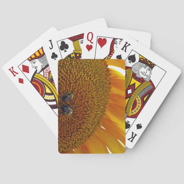 Solros med Bumblebees Spel Kort (Baksidan)