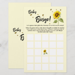 Solros med Butterflies Baby Bingo Game Flyer