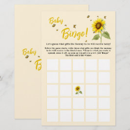 Solros med Butterflies Baby Bingo Game Flyer