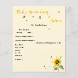 Solros med Butterflies Baby Shower Game Flyer