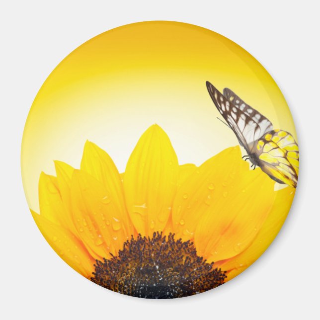 Solros med fjäril magnet (Framsidan)
