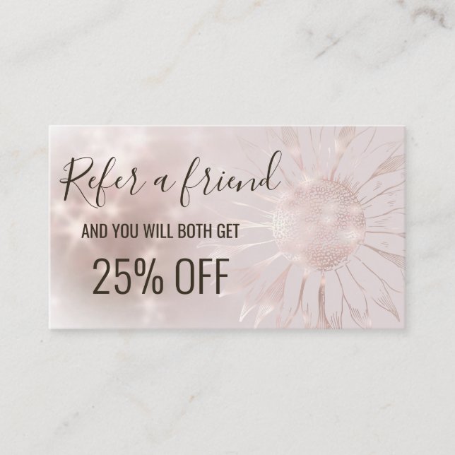 solros med hänskjutningskort visitkort (Framsida)