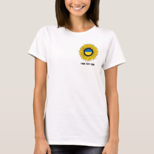 Solros med ukrainsk flagga. Anpassningsbar T Shirt