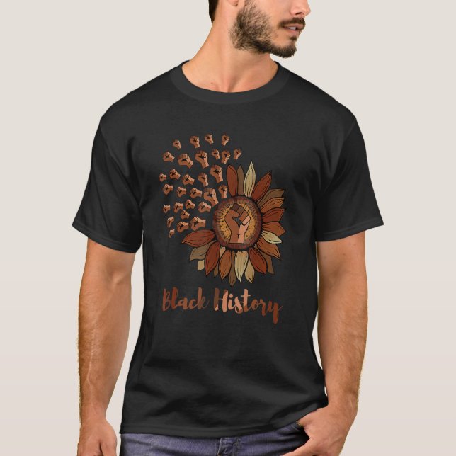 Solros Melanin African American Black History M T Shirt (Framsida)