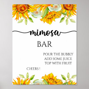 Solros mimosa bar bröllopsdusch skylt
