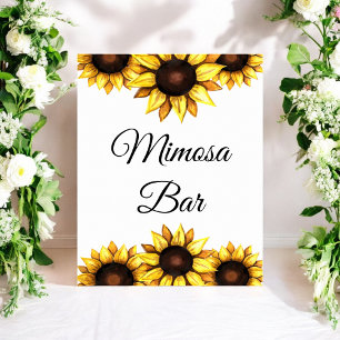 Solros Mimosa Bar Gul Vit Bröllopsblomma Poster