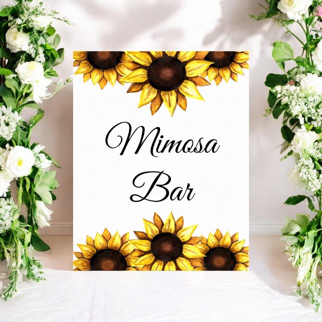 Solros Mimosa Bar Gul Vit Bröllopsblomma Poster (Skapare uppladdad)