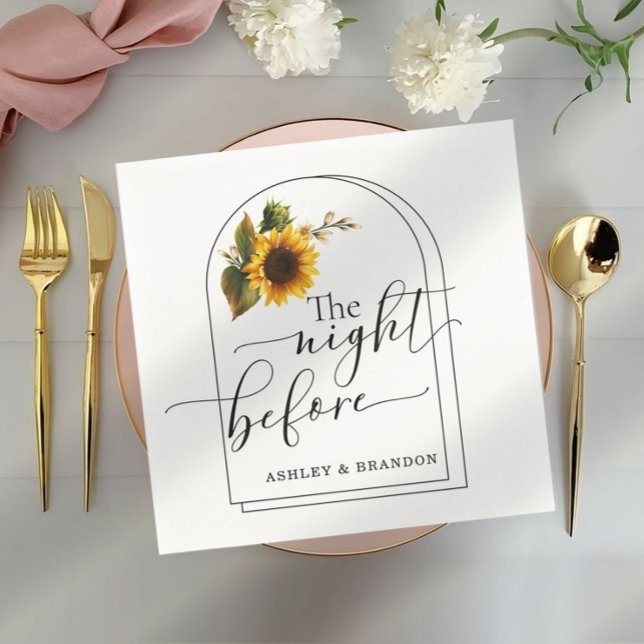 Solros Minimal Script Kvällen Innan Servetter (Skapare uppladdad)