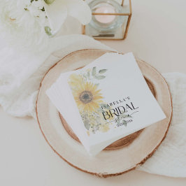 Solros Modern Blommig Bröllopsfest Pappersservett