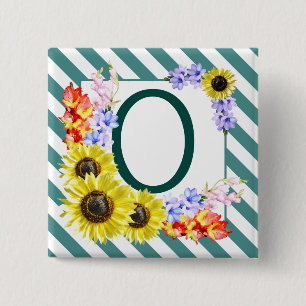 Solros Monogram Teal Rand Knapp