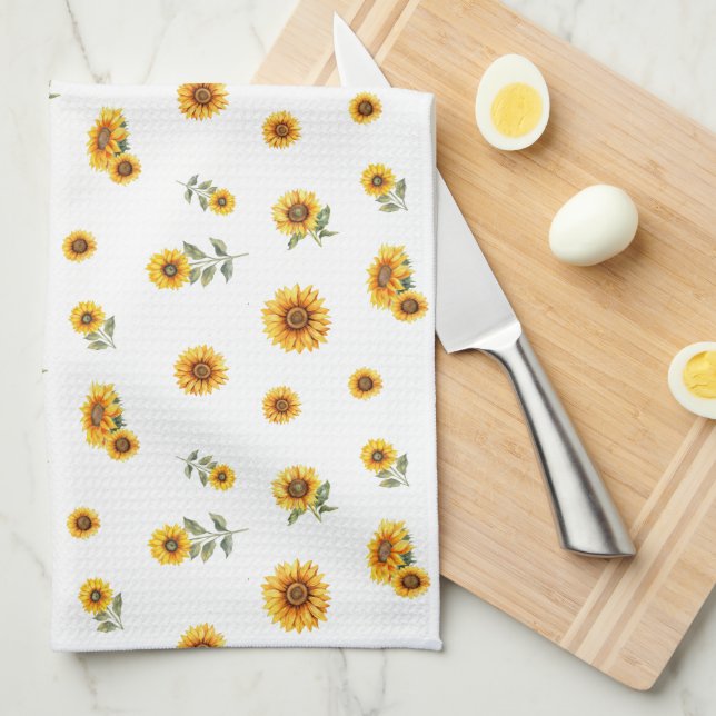 Solros Mönster Large Kitchen Towel Kökshandduk (Vikt i Fjärdedel)