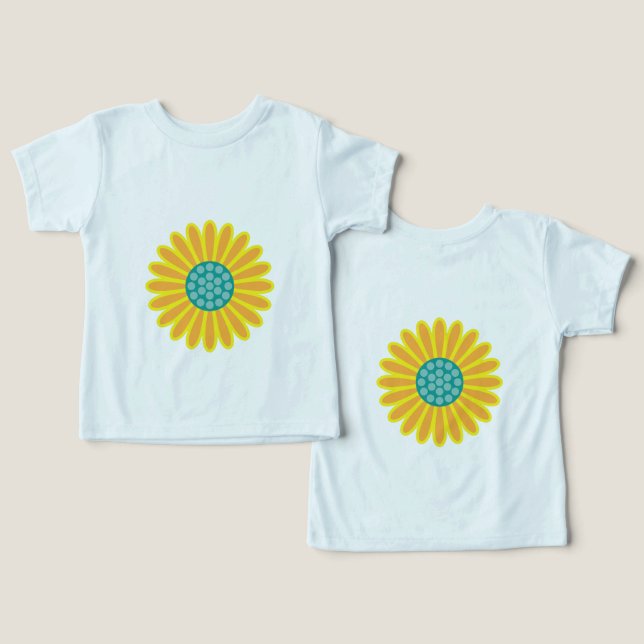 Solros Mönster | Vibrant sommardesign för Blommigt T Shirt (Design fram och bak)
