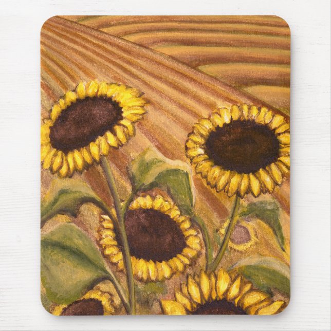 Solros Mousepad BeSnygg Gult Flower Gifts Musmatta (Framsidan)