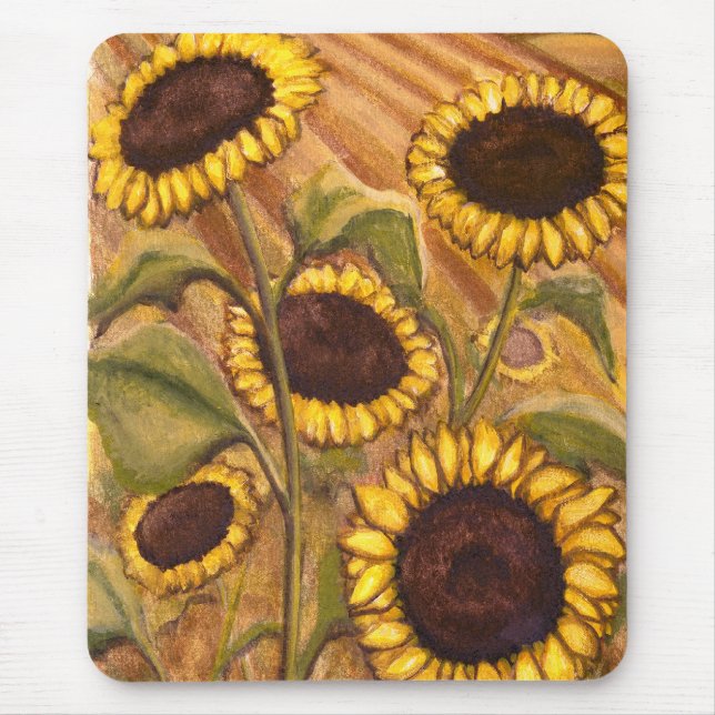 Solros Mousepad BeSnygg Gult Flower Gifts Musmatta (Framsidan)