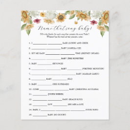 Solros Namn den där Sång Baby Shower-leken