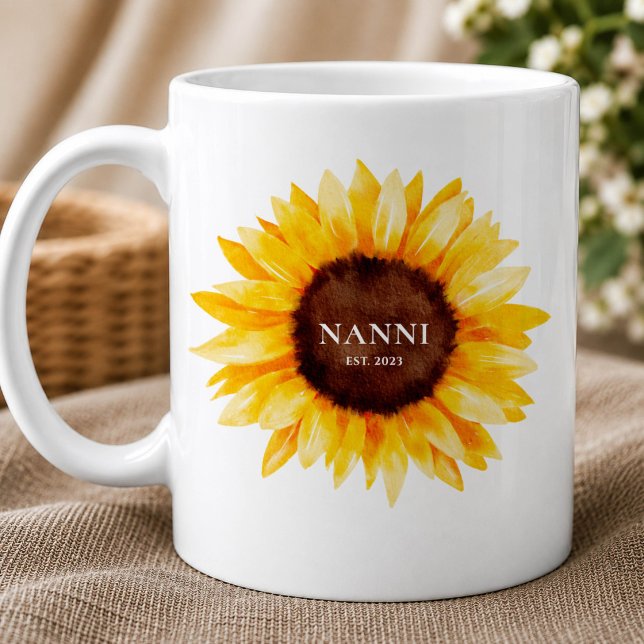 Solros Nanni-mugg | Mormorspresent Kaffemugg (Skapare uppladdad)