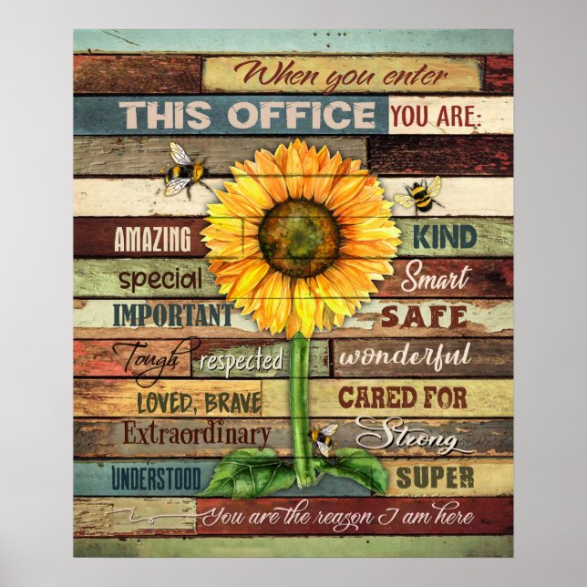 Solros när du anger den här Office-inspirationen Poster (Framsidan)