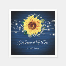 Solros Navy Babys Ljus Bröllop Pappersservett