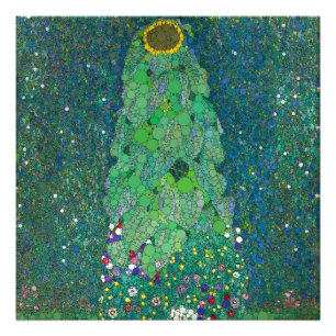 Solros, oändliga prickar efter Gustav Klimt Fototryck