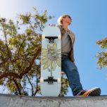 Solros och bäckenskal mini skateboard bräda 18,5 cm<br><div class="desc">Cute 7 3/4 deck Skateboard blå solrosor och bin</div>
