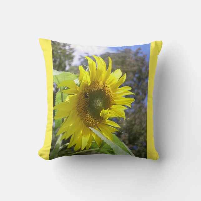 Solros och Bee Pillow Kudde (Framsida)