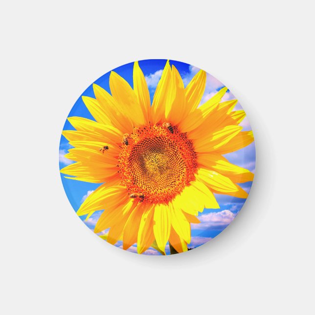 Solros och Bees Magnet (Framsidan)