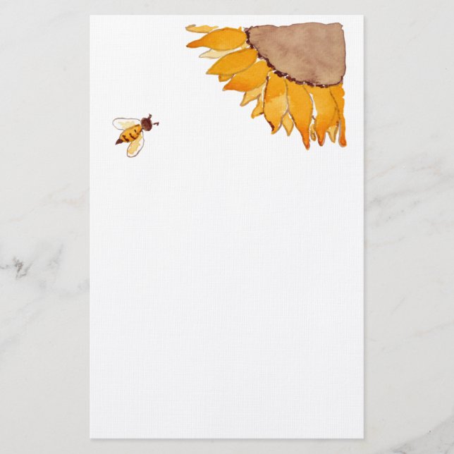 Solros och bi brevpapper (Framsida)