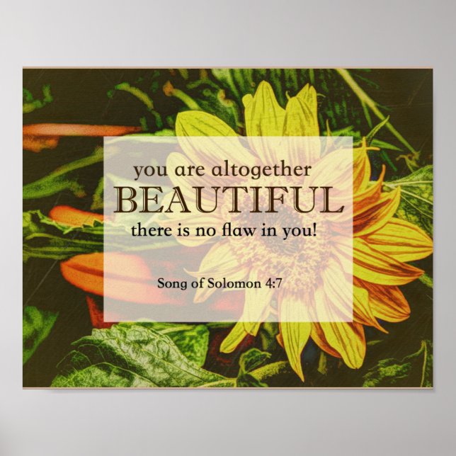 Solros och bibelverse Poster (Framsidan)
