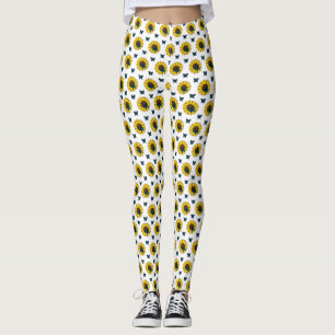 Solros och blå fjäril leggings