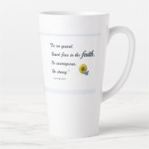 Solros och Blue Butterfly Scripture Latte Mugg