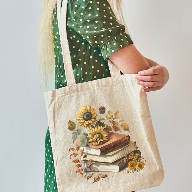 Solros och Bokar Tote Bag Tygkasse (Skapare uppladdad)